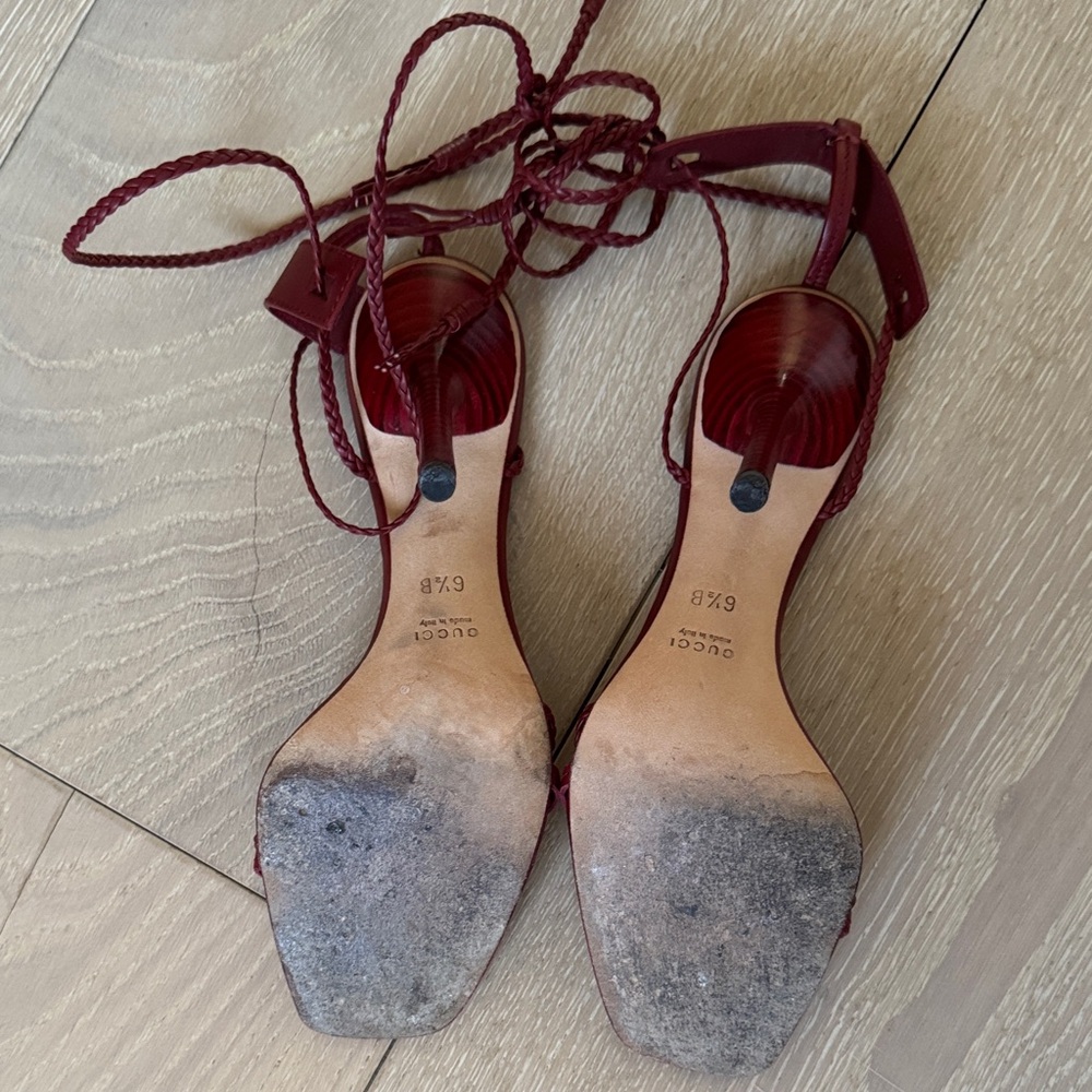 Gucci Dark Red Strappy Women's Sandals - Picture 9 of 10